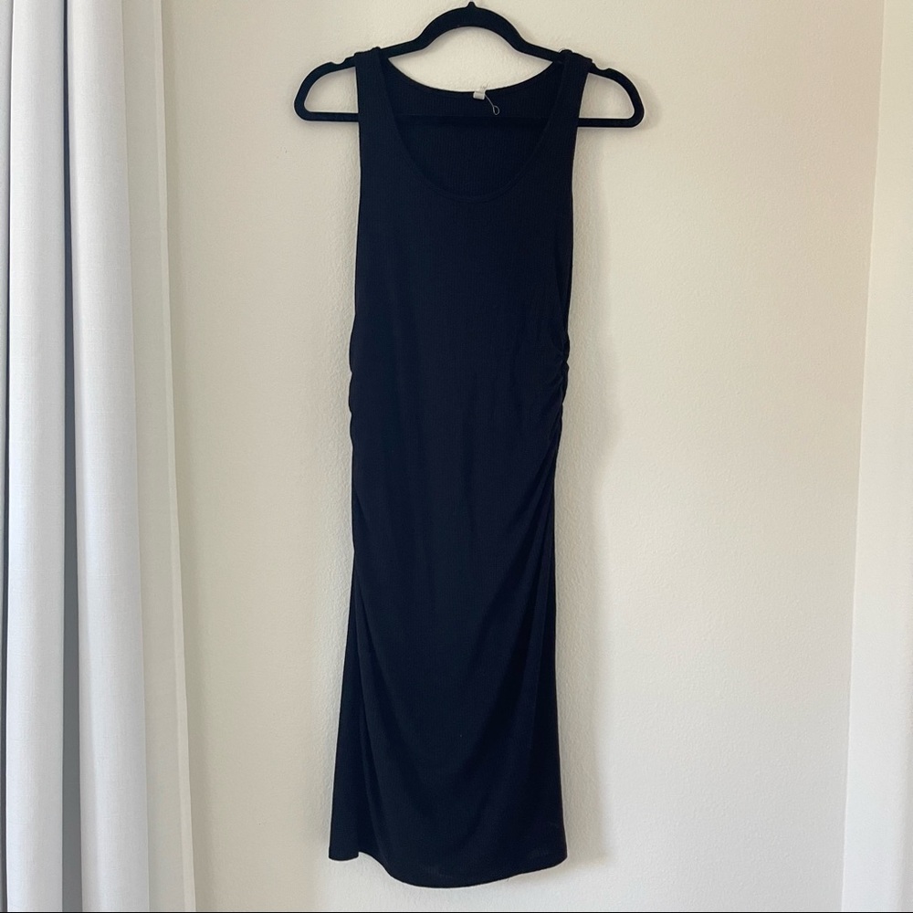 Pink Blush Sleeveless Ribbed Maternity Midi Dress - Size Small
